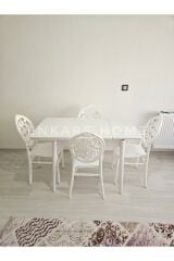 Küçük Mdf Masa Vegas Düğün Sandalyesi, 68x90x120, 4 kişilik