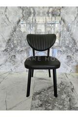 Papatya Sandalye 4 Adet, Deri Sandalye, Metal İskelet, Rahat Oturum, Mutfak Sandalyesi