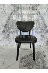 Papatya Sandalye 4 Adet, Deri Sandalye, Metal İskelet, Rahat Oturum, Mutfak Sandalyesi