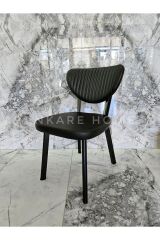 Papatya Sandalye 4 Adet, Deri Sandalye, Metal İskelet, Rahat Oturum, Mutfak Sandalyesi