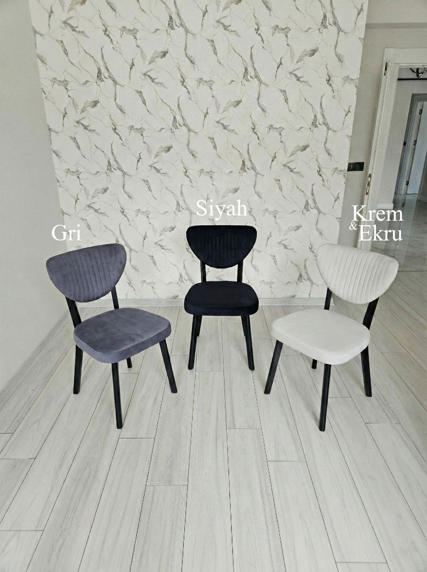 Papatya Sandalye 4 Adet, Metal İskelet, Geniş ve Rahat Oturum, Mutfak Sandalyesi