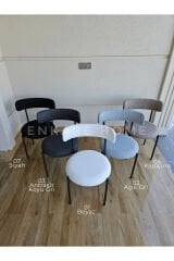 Elisa Masa Sandalye Takımı, Mutfak Masası, 4 Kişilik, Yuvarlak Mdf Masa, 90x90