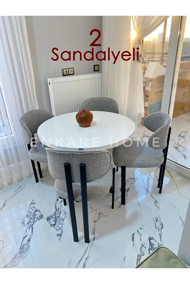 Badem Masa Sandalye Takımı, Masa + 2 Adet Sandalye