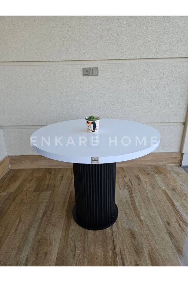 Mantar Ayaklı Yuvarlak Mdf Masa, Sur Masa, 90 cm | Mutfak, Salon, Kafeterya