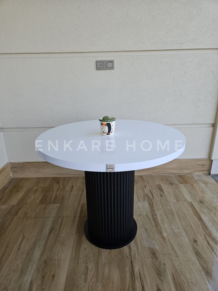 Mantar Ayaklı Yuvarlak Mdf Masa, Sur Masa, 90 cm | Mutfak, Salon, Kafeterya