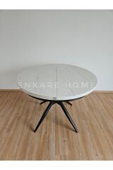 Oliva Yuvarlak Açılabilir Yemek Masası – 100x100 - 140 cm | 4-6 Kişilik | Mdf Mutfak ve Salon