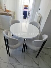 Badem Masa Sandalye Takımı | Mdf Masa | 90 cm çap