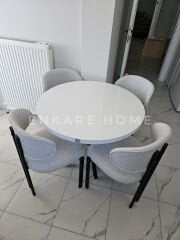 Badem Masa Sandalye Takımı | Mdf Masa | 90 cm çap