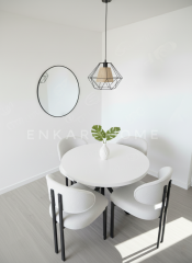 Badem Yuvarlak Masa Sandalye Takımı | Mdf Masa | 90 cm çap