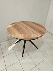 Oliva Yuvarlak Açılabilir Yemek Masası – 100x100 Mdf Masa - 140 cm | 4-6 Kişilik | Mdf Mutfak ve Salon