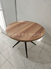 Oliva Yuvarlak Açılabilir Yemek Masası – 100x100 Mdf Masa - 140 cm | 4-6 Kişilik | Mdf Mutfak ve Salon
