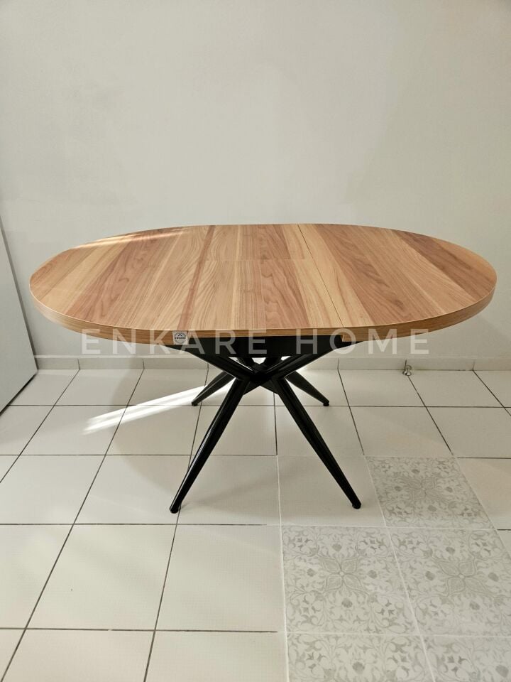 Oliva Yuvarlak Açılabilir Yemek Masası – 100x100 Mdf Masa - 140 cm | 4-6 Kişilik | Mdf Mutfak ve Salon