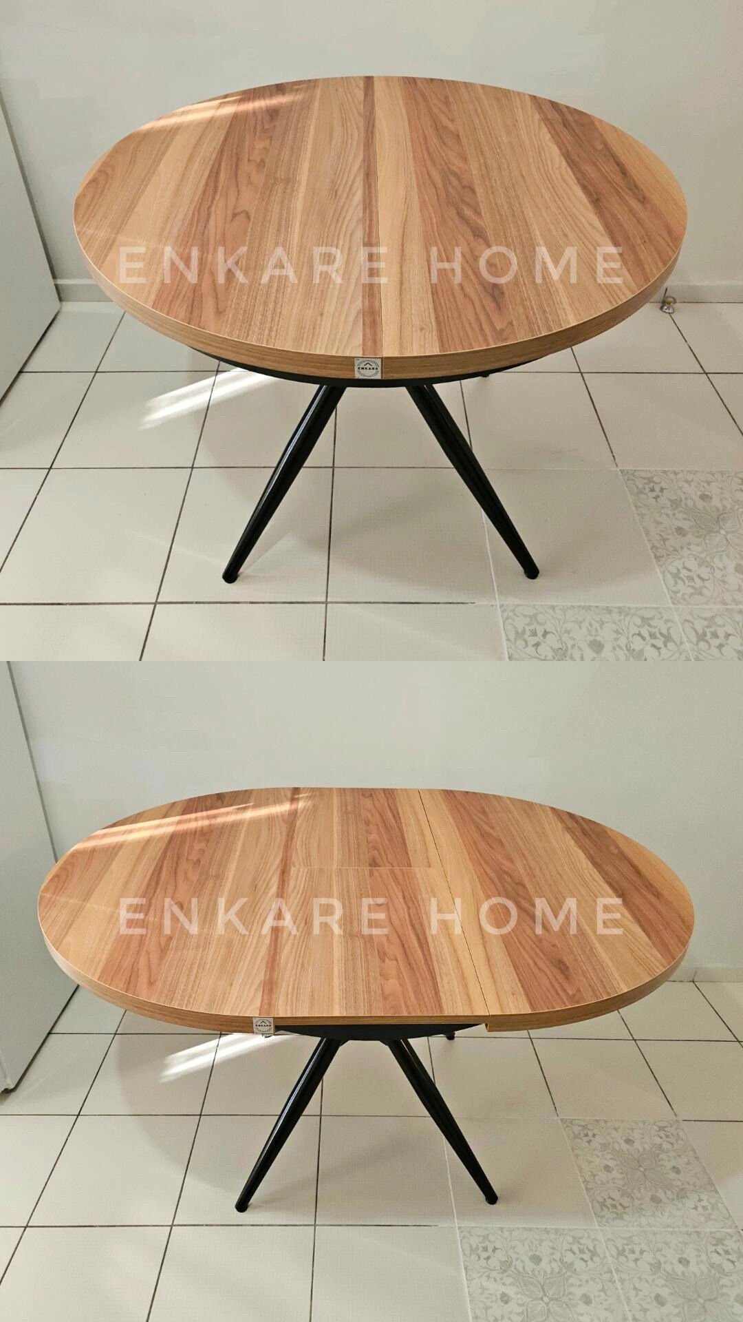 Oliva Yuvarlak Açılabilir Yemek Masası – 100x100 Mdf Masa - 140 cm | 4-6 Kişilik | Mdf Mutfak ve Salon