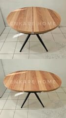 Oliva Yuvarlak Açılabilir Yemek Masası – 100x100 Mdf Masa - 140 cm | 4-6 Kişilik | Mdf Mutfak ve Salon