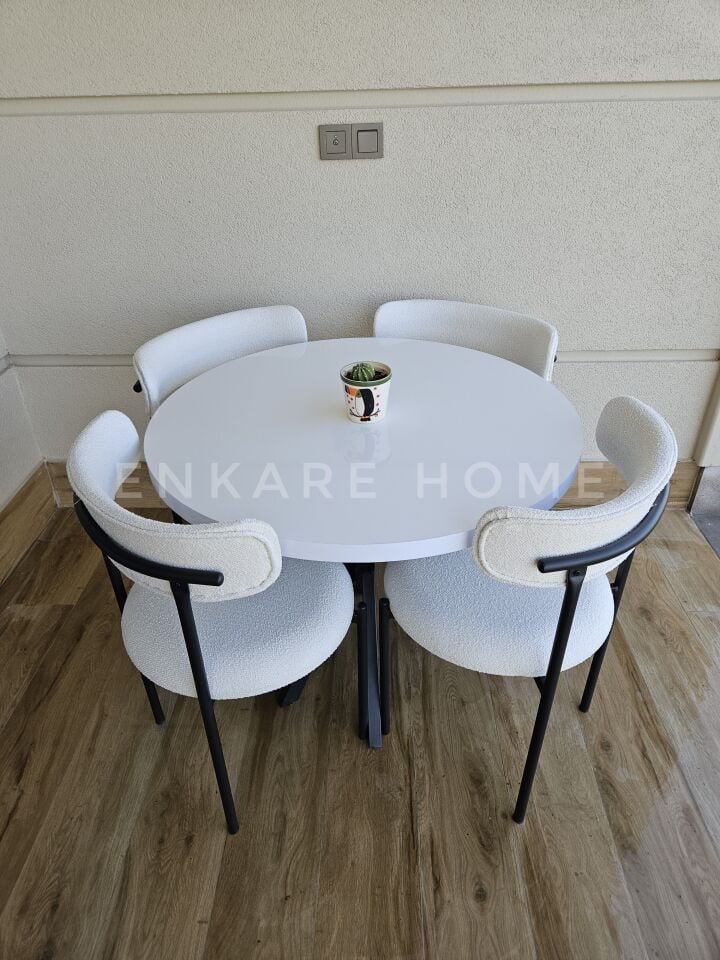 Elisa Masa Sandalye Takımı | Mdf Masa | 90 cm Çap