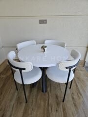 Elisa Masa Sandalye Takımı | Mdf Masa | 90 cm Çap