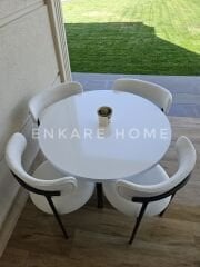 Elisa Masa Sandalye Takımı | Mdf Masa | 90 cm Çap