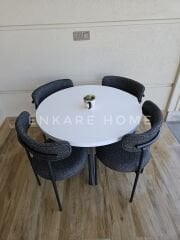 Elisa Masa Sandalye Takımı | Mdf Masa | 90 Cm Çap