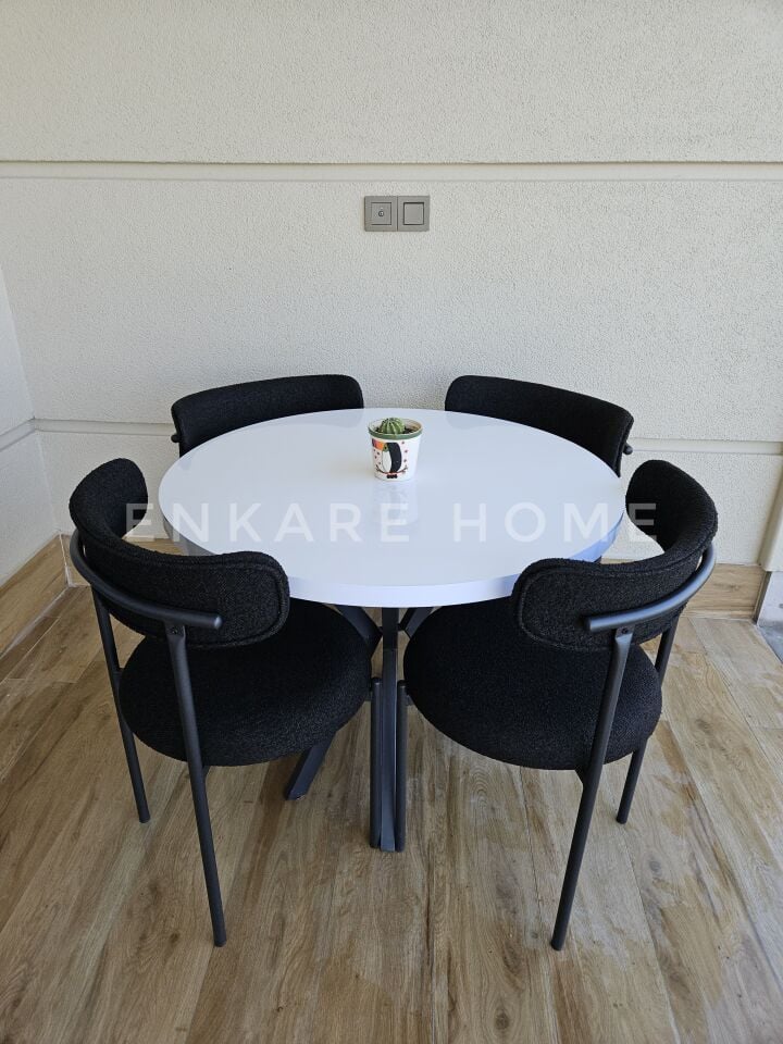Elisa Masa Sandalye Takımı | Mdf Masa | 90 Cm Çap