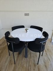 Elisa Masa Sandalye Takımı | Mdf Masa | 90 Cm Çap