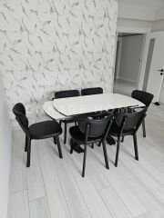 X Ayaklı Gloss Masa & Papatya Sandalye