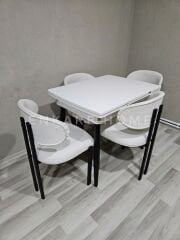 Küçük Mdf Masa & Badem Sandalye | 68x90-120  | Açılabilir Mutfak Masa Sandalye Takımı