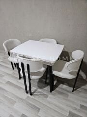 Küçük Mdf Masa & Badem Sandalye | 68x90-120  | Mutfak Masa Takımı