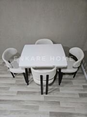 Küçük Mdf Masa & Badem Sandalye | 68x90-120  | Mutfak Masa Takımı