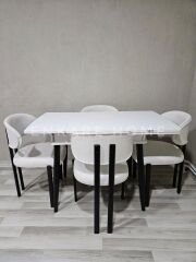 Küçük Mdf Masa & Badem Sandalye | 68x90-120  | Açılabilir Mutfak Masa Sandalye Takımı