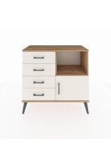 Hyperion Şifonyer Tek Raflı 4 Çekmeceli Tek Kapaklı  88x44x80 Çam-Aytaşı