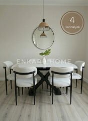 X Ayaklı Gloss Masa ve Polo Sandalye Takımı - Masa + 4 Sandalye - Çift Açılır Mutfak Masa Sandalye Takımı