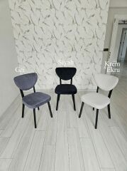 X Ayaklı Gloss Masa & Papatya Sandalye | 6 Kişilik Mutfak Masa Sandalye Takımı - Krem