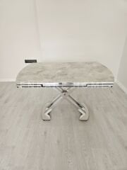 X Ayaklı Gloss Masa | Salon ve Açılabilir Mutfak Masası | 6-8 kişilik | 80x130-190 cm - Rambla