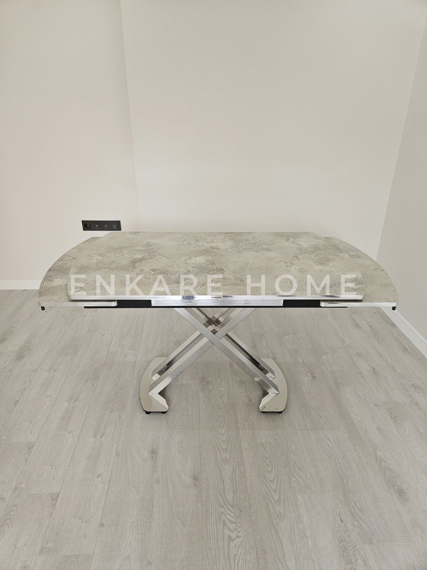 X Ayaklı Gloss Masa | Salon ve Açılabilir Mutfak Masası | 6-8 kişilik | 80x130-190 cm - Rambla