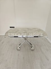X Ayaklı Gloss Masa | Salon ve Açılabilir Mutfak Masası | 6-8 kişilik | 80x130-190 cm - Rambla