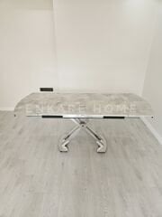 X Ayaklı Gloss Masa | Salon ve Açılabilir Mutfak Masası | 6-8 kişilik | 80x130-190 cm - Rambla