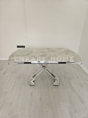 X Ayaklı Gloss Masa | Salon ve Açılabilir Mutfak Masası | 6-8 kişilik | 80x130-190 cm - Rambla