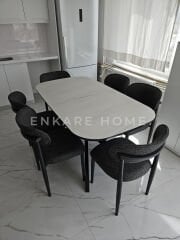 Frida Masa & Polo Sandalye | 6 Kişilik Salon ve Mutfak Masa Sandalye Takımı | 80x150-190