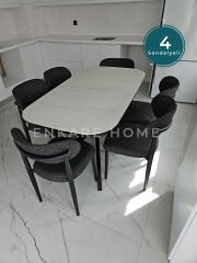 Frida Açılabilir Mutfak Masası & Polo Sandalye | 4 kişilik Masa Sandalye Takımı | 80x150-190