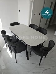 Frida Açılabilir Mutfak Masası & Polo Sandalye | 4 kişilik Masa Sandalye Takımı | 80x150-190