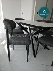 Frida Açılabilir Mutfak Masası & Polo Sandalye | 4 kişilik Masa Sandalye Takımı | 80x150-190