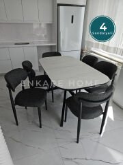 Frida Açılabilir Mutfak Masası & Polo Sandalye | 4 kişilik Masa Sandalye Takımı | 80x150-190