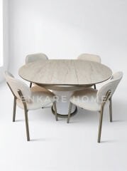 Sahra Masa Sandalye Takımı | Yuvarlak Açılabilir Bohem Masa Takımı | 100x100-135