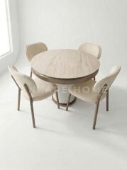 Sahra Masa Sandalye Takımı | Yuvarlak Açılabilir Bohem Masa Takımı | 100x100-135