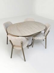 Sahra Masa Sandalye Takımı | Yuvarlak Açılabilir Bohem Masa Takımı | 100x100-135