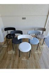 Nero Masa & Badem Sandalye 4 Kişilik Yemek Masası Takımı Beyaz Teddy Kumaş