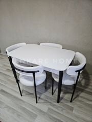 Nero Masa & Elisa Sandalye - 4 Kişilik Masa Sandalye Takımı | Enkare Home